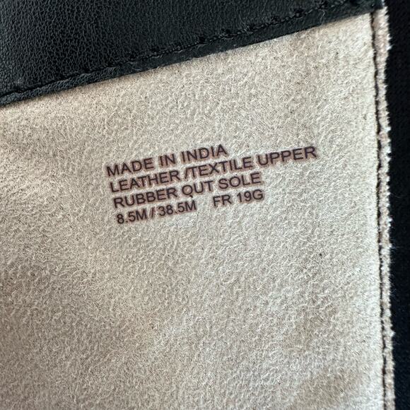 Michael Kors Knee High Riding Boots Size 8.5 Black Leather Stretch Metal Charm - Picture 11 of 11